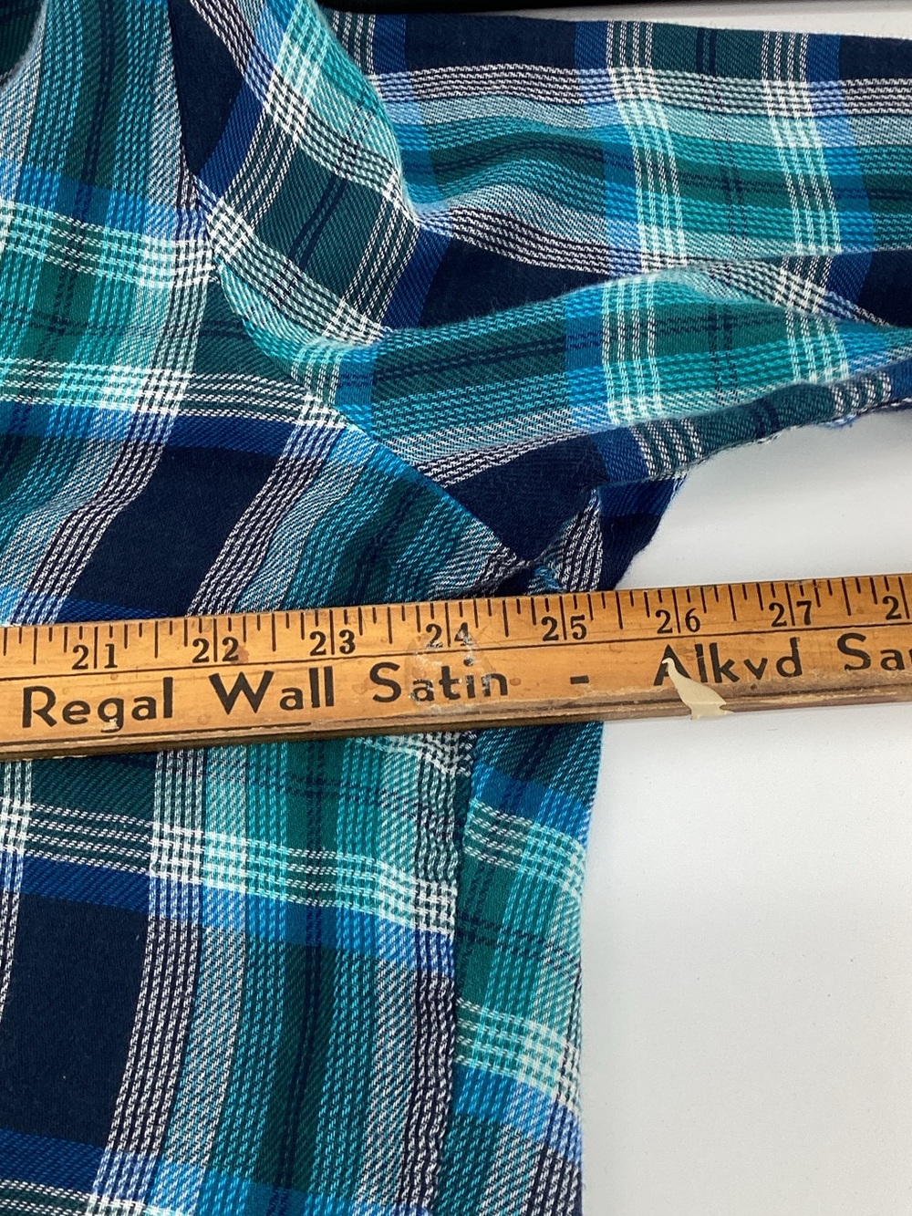 💚 Sonoma Plaid V-Neck Long Sleeve Top - Blue & Teal, Size XL - Picture 6 of 8